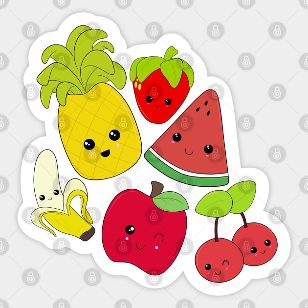 Kawaii Fruit Characters Sticker by ShutterStudios